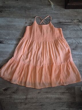 GAP Peach Tiered Smocked Sundress (with pockets)